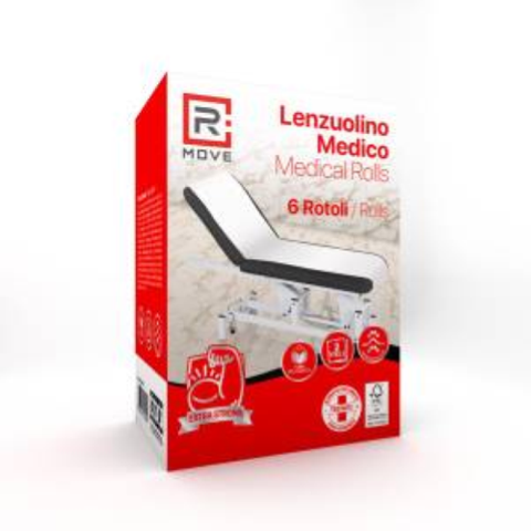 RMove 1Conf. da 6pz 60cmx50metri Lenzuolino Medico 2 Veli Pura Cellulosa
