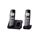 Panasonic KX-TGE822EB telefono Telefono DECT Identificatore di chiamata Nero (PANASONIC KX-TGE822EB TWIN) - Versione UK