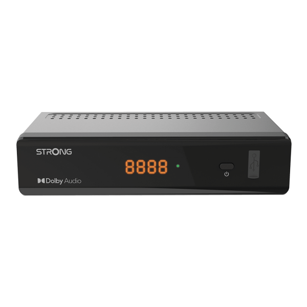 STRONG SRT 7040 DECODER SATELLITARE DIGITALE S2 DVB-S2 FTA USB HEVC.265 MAIN 10 DOLBY DIGITAL PLUS SUPPORTA SATCR NERO