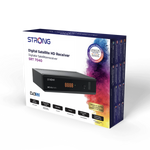 STRONG SRT 7040 DECODER SATELLITARE DIGITALE S2 DVB-S2 FTA USB HEVC.265 MAIN 10 DOLBY DIGITAL PLUS SUPPORTA SATCR NERO