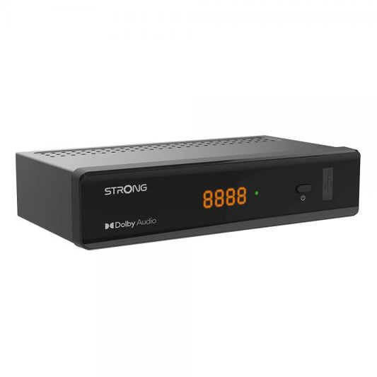 STRONG SRT 7040 DECODER SATELLITARE DIGITALE S2 DVB-S2 FTA USB HEVC.265 MAIN 10 DOLBY DIGITAL PLUS SUPPORTA SATCR NERO