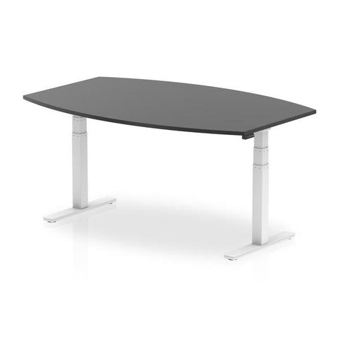 Dynamic I003565 scrivania (Dynamic High Gloss 1800mm Writable Boardroom Table Black Top White Height Adjustable Leg I003565 DD)