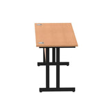 Dynamic MI003301 scrivania (Impulse 1600 x 600mm Straight Desk Oak Top Black Cantilever Leg MI003301 DD)