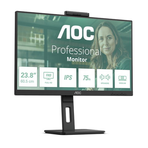 AOC 24P3QW Monitor PC 60,5 cm [23.8] 1920 x 1080 Pixel Full HD Nero (AOC Pro-line 24P3QW - P3 Series - monitor a LED - 24 [23.8 visualizzabile] - 1920 x 1080 Full HD [1080p] @ 75 Hz - IPS - 300 cd/m?