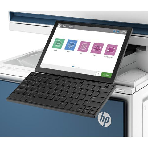 HP Stampante multifunzione Color LaserJet Enterprise Flow 5800zf, Stampa, copia, scansione, fax, Alimentatore automatico di documenti; vassoi ad alta capacità opzionali; touchscreen; cartuccia TerraJ
