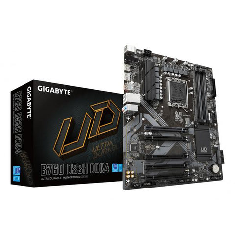 GIGABYTE B760 DS3H DDR4 Scheda Madre - Supporta CPU Intel Core di 14a generazione, VRM digitale a 18+2+1 fasi, fino a 5333MHz DDR4 [OC], 2xPCIe 4.0 M.2, GbE LAN, USB 3.2 Gen 2 (MB GBT Intel 1700 B760