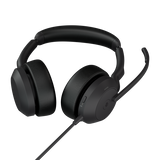 JABRA EVOLVE2 50 MS STEREO CUFFIE CON MICROFONO ON-EAR BLUETOOTH ELIMINZAZIONE DEL RUMORE USB-A CERTIFICATO PER ZOOM ITEAM MICROSOFT