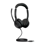 JABRA EVOLVE2 50CUFFIE CON MICROFONO ON-EAR CABLATO USB-A BLUETOOTH ELIMINAZIONE RUMORE ATTIVATA TECNOLOGIA JABRA AIR COMFORT NERO