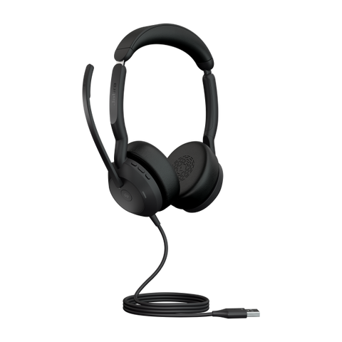 JABRA EVOLVE2 50CUFFIE CON MICROFONO ON-EAR CABLATO USB-A BLUETOOTH ELIMINAZIONE RUMORE ATTIVATA TECNOLOGIA JABRA AIR COMFORT NERO 