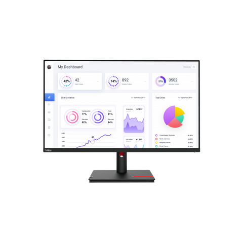 Lenovo ThinkVision T32p-30 LED display 80 cm [31.5] 3840 x 2160 Pixel 4K Ultra HD Nero (Thinkvision T32P-30 80 Cm - [31.5] 3840 X 2160 Pixels 4K - Ultra Hd Led Black - Warranty: 12M)