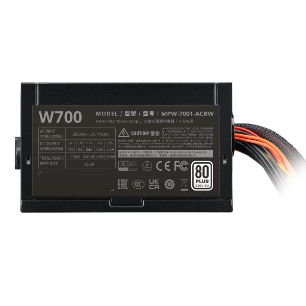 COOLER MASTER ELITE NEX W700 ALIMENTATORE 700W 230V PFC ATTIVO 80 PLUS 1-FAN 120mm NERO
