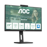 AOC 24P3CW Monitor PC 60,5 cm [23.8] 1920 x 1080 Pixel Full HD LED Nero (23.8 IPS FHD USB C Webcam DP HDMI 4 X USB)