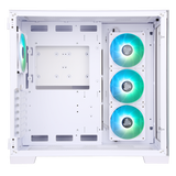 ITEK DARK CAVE GAMING TOWER CASE ATX PANNELLO LATERALE E FRONRALE IN VETRO WHITE EDITION