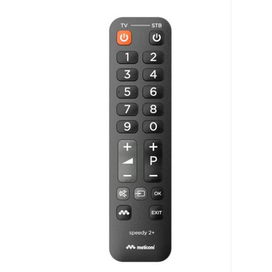 MELICONI SPEEDY 2+ TELECOMANDO IR WIRELESS TV SINTONIZZATORE TV SET-TOP BOX TV PULSANTI NERO