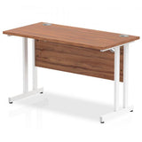 Dynamic MI001915 scrivania (Impulse 1200 x 600mm Straight Desk Walnut Top White Cantilever Leg MI001915 DD)