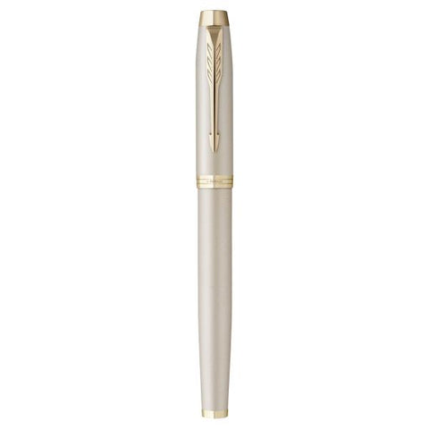 PARKER IM MONOCHROME PENNA ROLLER FUSTO PUNTA F FUSTO CHAMPAGNE INCHIOSTRO BLU CONFEZIONE REGALO