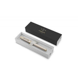PARKER IM MONOCHROME PENNA ROLLER FUSTO PUNTA F FUSTO CHAMPAGNE INCHIOSTRO BLU CONFEZIONE REGALO