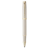 PARKER IM MONOCHROME PENNA ROLLER FUSTO PUNTA F FUSTO CHAMPAGNE INCHIOSTRO BLU CONFEZIONE REGALO