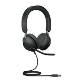 JABRA EVOLVE2 40 SE USB-A UC STEREO CUFFIE CON MICROFONO CABLATE CANCELLAZIONE DEL RUMORE NERO
