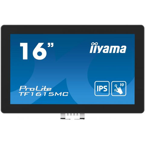 iiyama ProLite TF1615MC-B1 Monitor PC 39,6 cm [15.6] 1920 x 1080 Pixel Full HD Touch screen Nero (16 ProLite TF1615MC-B1 Touch Screen Monitor - 16 Black LED Touchscreen Monitor VGA DisplayPort and HD