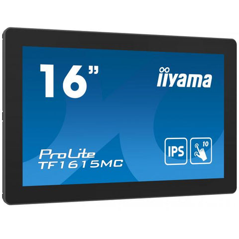 iiyama ProLite TF1615MC-B1 Monitor PC 39,6 cm [15.6] 1920 x 1080 Pixel Full HD Touch screen Nero (16 ProLite TF1615MC-B1 Touch Screen Monitor - 16 Black LED Touchscreen Monitor VGA DisplayPort and HD