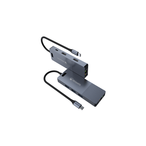 ATLANTIS A04-TC_DK48 DOCKING STATION DUAL DISPLAY HDMI TYPE-C 2 x 2 porte HDMI 4K 30Hz 3 USB-A1 USB-C PD 100 W 1x LAN GIGABIT RJ-45