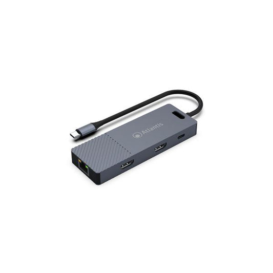ATLANTIS A04-TC_DK48 DOCKING STATION DUAL DISPLAY HDMI TYPE-C 2 x 2 porte HDMI 4K 30Hz 3 USB-A1 USB-C PD 100 W 1x LAN GIGABIT RJ-45