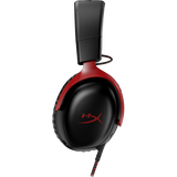 HYPERX CLOUD III CUFFIE GAMING CABLATE PC PS5 XBOX SERIES XS DRIVER ANGOLATI DA 53MM DTS MEMORY FOAM TELAIO ROBUSTO MICROFONO CRISTALLINO DA 10MM USB-C USB-A 3.5MM NERO ROSSO