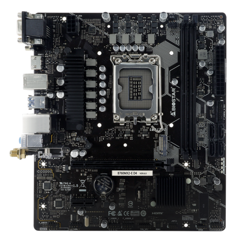 BIOSTAR B760MX2-E SCHEDA MADRE INTEL B760 LGA1700 MICRO ATX 2xDDR5 VGA HDMI DVI PCIE 4xSATA M.2 mATX