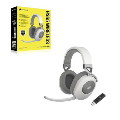 Corsair HS65 WIRELESS Auricolare A clip Giocare Bluetooth Bianco