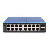 Digitus Switch Ethernet industriale 16 porte 10/100/1000BASE-TX +2G SFP