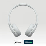 SONY WH-CH520 CUFFIE SOVRAURALI ON-EAR BLUETOOTH WIRELESS DURATA DELLA BATTERIA FINO A 50 ORE CON RICARICA RAPIDA BIANCHE