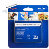 BROTHER TZE-231S NASTRO LAMINATO COLORE BIANCO STAMPA NERO 12MM X 4M