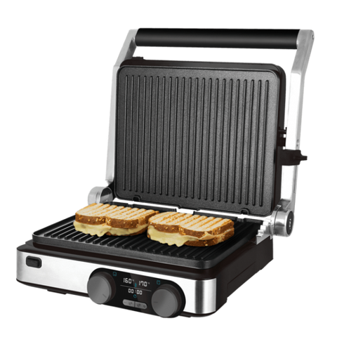 CECOTEC ROCK'GRILL PIASTRA ELETTRICA 2000W RIVESTIMENTO IN PIETRA ROCKSTONE CONTROLLO A DOPPIA TEMPERATURA OGNI PIASTRA DISPLAY LED NERO ACCIAIO