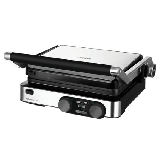 CECOTEC ROCK'GRILL PIASTRA ELETTRICA 2000W RIVESTIMENTO IN PIETRA ROCKSTONE CONTROLLO A DOPPIA TEMPERATURA OGNI PIASTRA DISPLAY LED NERO ACCIAIO
