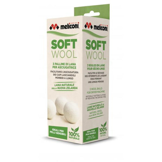 MELICONI SOFT WOOL PALLINE DI LANA PER ASCIUGATRICE CONF 3 Pz.