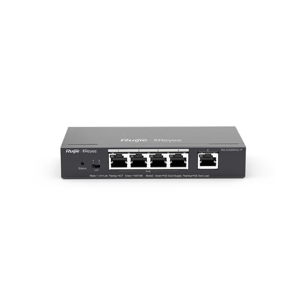 5-Port Gigabit Smart POE Switch 5 Gigabit RJ45 Ports including 4 PoE/POE+ Ports 54W PoE power budget Desktop Steel Case