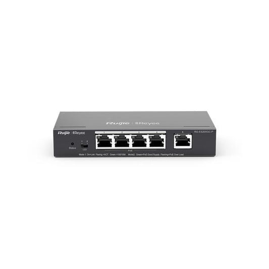5-Port Gigabit Smart POE Switch 5 Gigabit RJ45 Ports including 4 PoE/POE+ Ports 54W PoE power budget Desktop Steel Case