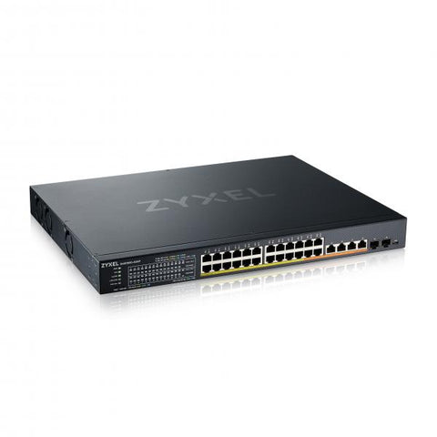 Zyxel XMG1930-30HP Gestito L3 2.5G Ethernet [100/1000/2500] Supporto Power over Ethernet [PoE] 1U Nero (24-P PoE SMART MANAGED SWITCH - 2.5G L2 700W 22X1G 4X10G 2XSFP+) 