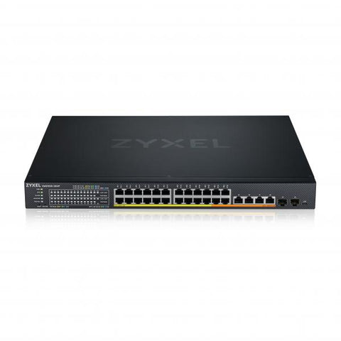 Zyxel XMG1930-30HP Gestito L3 2.5G Ethernet [100/1000/2500] Supporto Power over Ethernet [PoE] 1U Nero (24-P PoE SMART MANAGED SWITCH - 2.5G L2 700W 22X1G 4X10G 2XSFP+) 