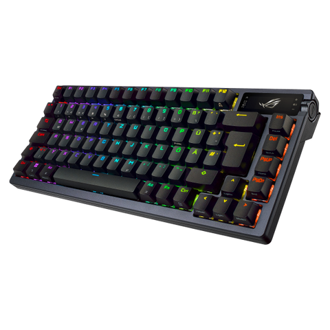 ASUS ROG AZOTH TASTIERA MECCANICA RGB GAMING WIRELESS TKL 75 TASTI DISPLAY OLED SWITCH ROG NX ROSSO SOSTITUIBILI ILLUMINAZIONE RGB LAYOUT ITALIA NERO