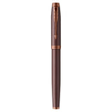 PARKER IM MONOCHROME BURGUNDRY PENNA ROLLER PUNTA F INCHIOSTRO BLU MARRONE CONFEZIONE REGALO