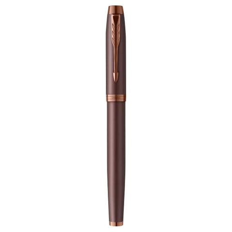 PARKER IM MONOCHROME BURGUNDRY PENNA ROLLER PUNTA F INCHIOSTRO BLU MARRONE CONFEZIONE REGALO