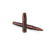 PARKER IM MONOCHROME BURGUNDRY PENNA ROLLER PUNTA F INCHIOSTRO BLU MARRONE CONFEZIONE REGALO