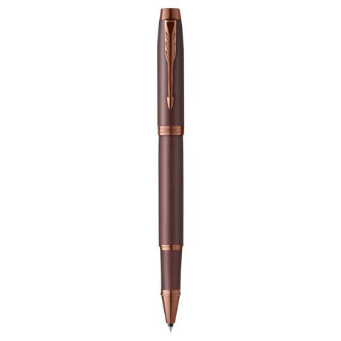 PARKER IM MONOCHROME BURGUNDRY PENNA ROLLER PUNTA F INCHIOSTRO BLU MARRONE CONFEZIONE REGALO