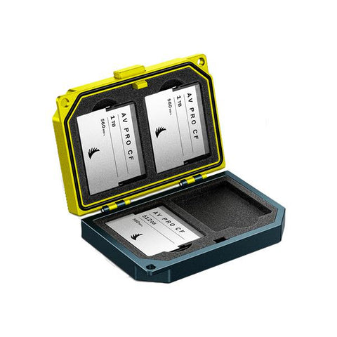 Angelbird Technologies Media Tank custodia per scheda di memoria 4 schede Alluminio Nero, Giallo