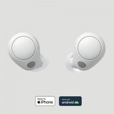 Sony WF-C700N Cuffie con cancellazione del rumore True Wireless - Comfort e stabilità per tutto il giorno - Durata della batteria fino a 15 ore con custodia di ricarica - Bianco