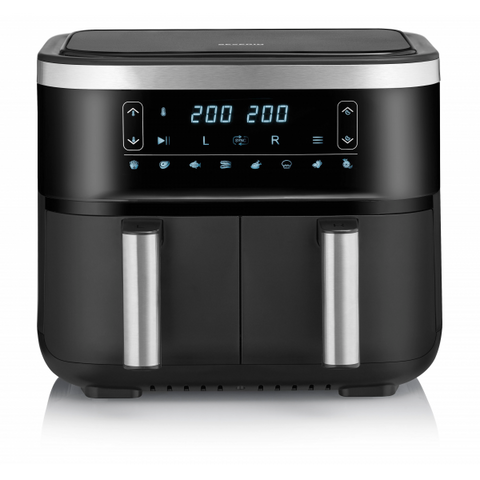Severin FR 2453 Doppia 3,25 L Indipendente 2850 W Friggitrice ad aria calda Nero, Argento