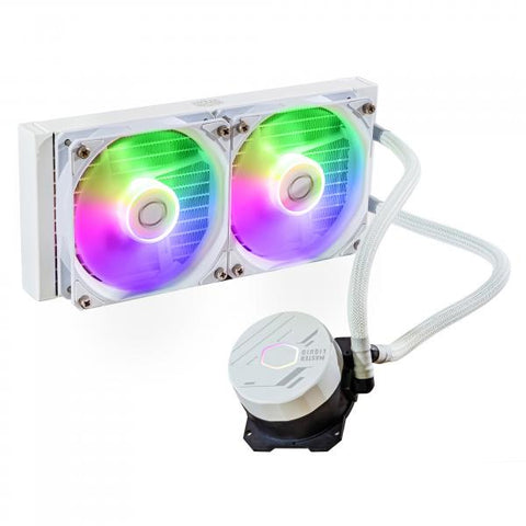 COOLER MASTER MASTERLIQUID 240L CORE ARGB DISSIPATORE A LIQUIDO 2 VENTOLE 120mm LGA 1700 AM5 WHITE EDITION