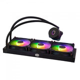 COOLER MASTER MASTERLIQUID 360L CORE ARGB DISSIPATORE A LIQUIDO PER CPU POMPA GEN S A DOPPIA CAMERA RADIATORE SUPERIORE E 3 VENTOLE ARGB DA 120mm STAFFE LGA 1700 E AM5 NERO
